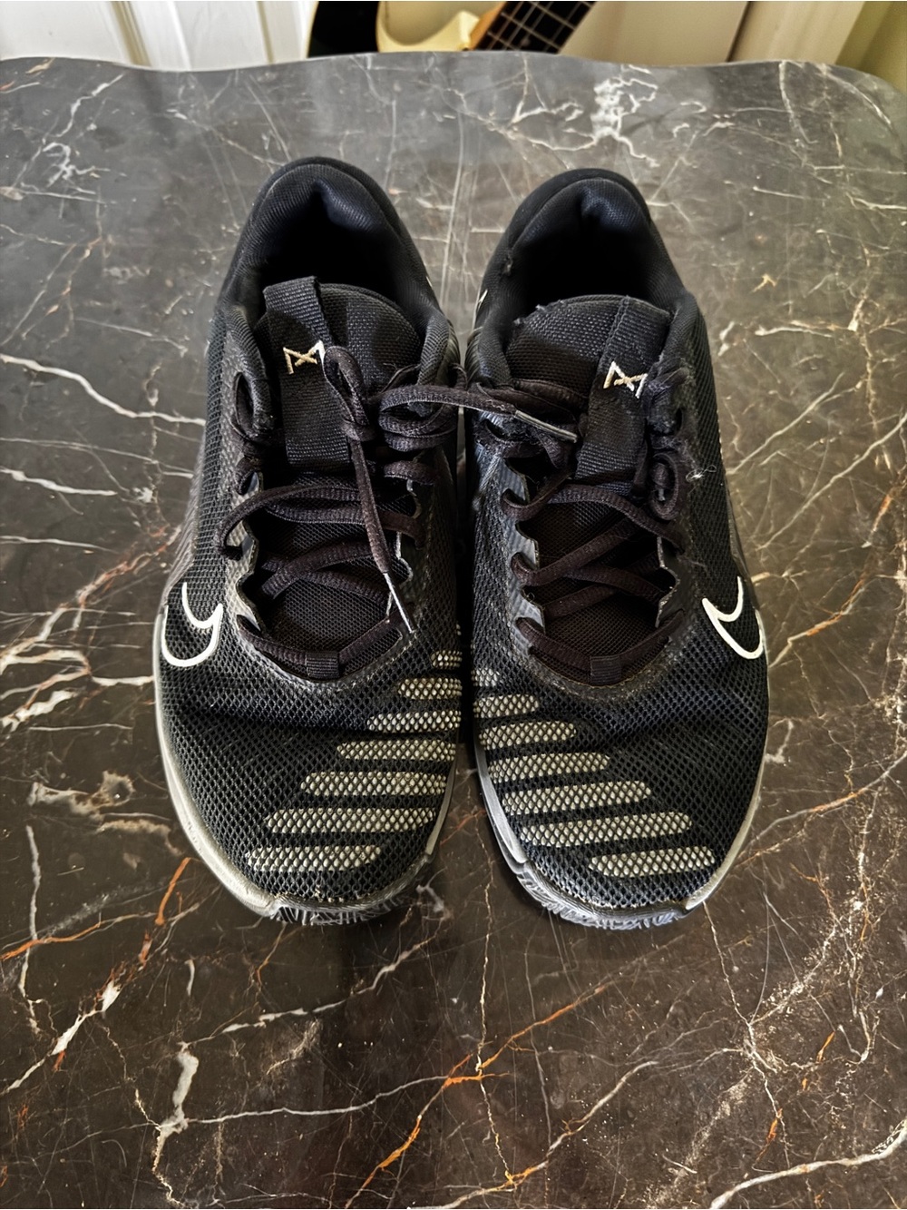 Nike Men’s Black Athletic Training Shoes with White Swoosh